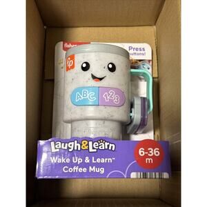 🔥Fisher-Price Laugh & Learn Wake Up & Learn Coffee Mug Baby HRP35 HTF BNWT🔥